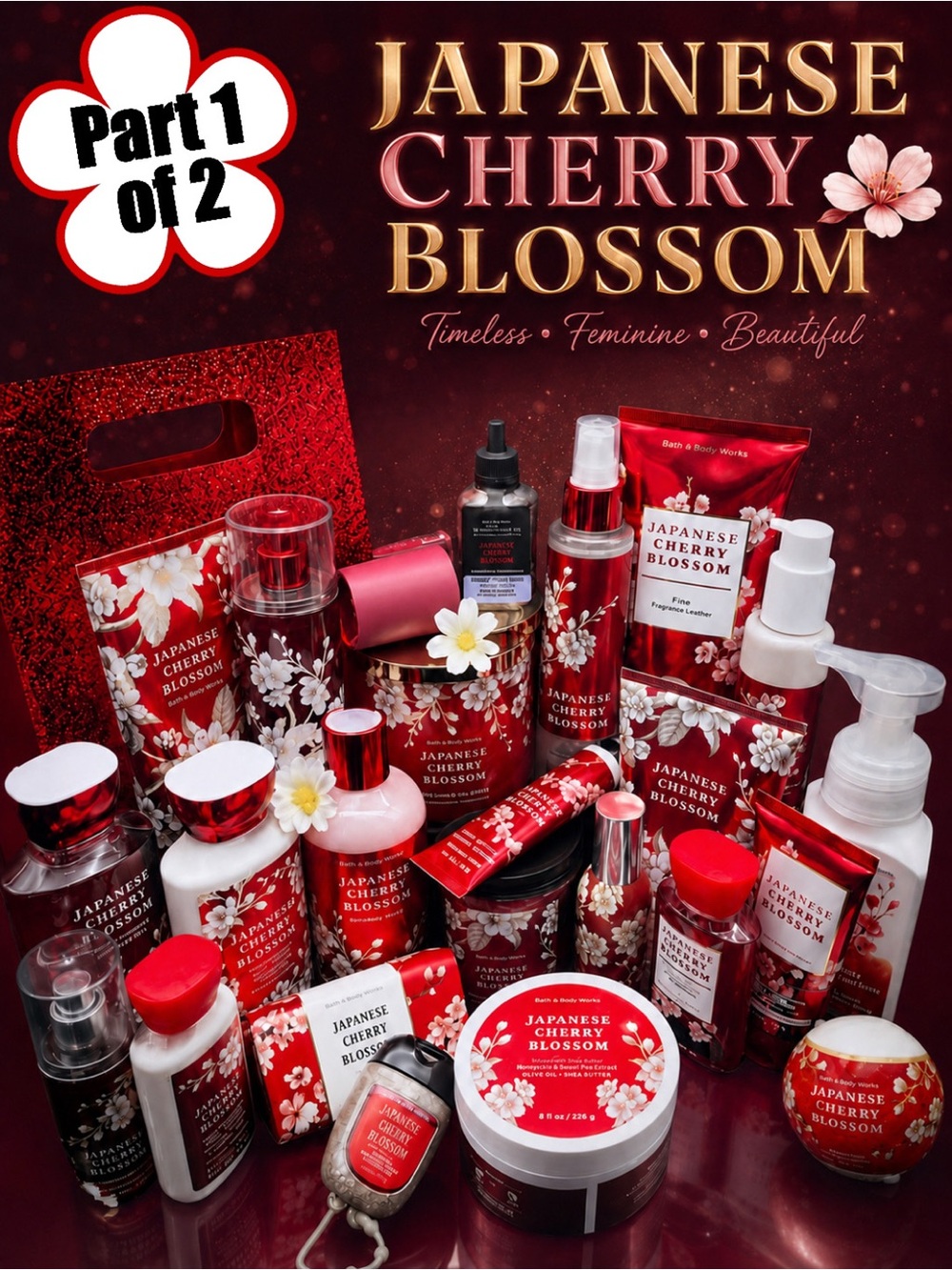 🌸 Bath & Body Works JAPANESE CHERRY BLOSSOM 🌸 26 Piece Collection 💗 Part 1 of 2